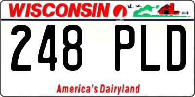 WI license plate 248PLD
