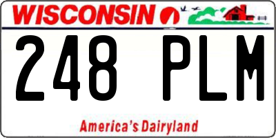 WI license plate 248PLM