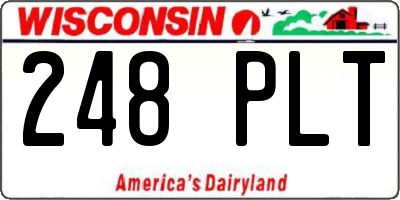 WI license plate 248PLT