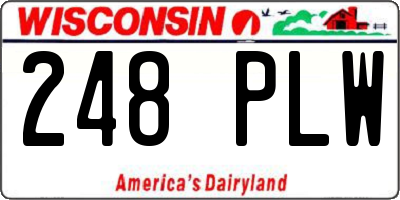 WI license plate 248PLW