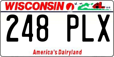 WI license plate 248PLX