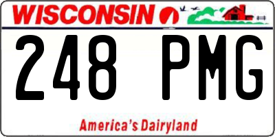 WI license plate 248PMG