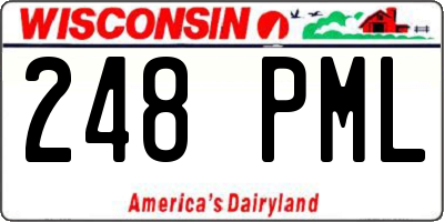 WI license plate 248PML