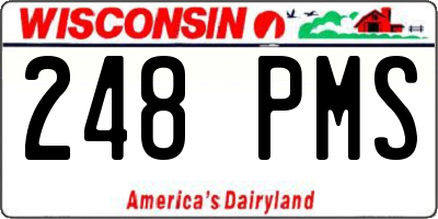 WI license plate 248PMS