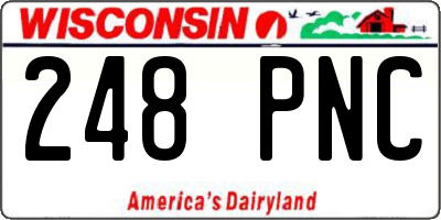 WI license plate 248PNC