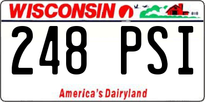 WI license plate 248PSI