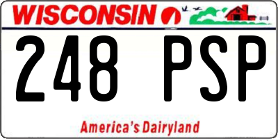 WI license plate 248PSP