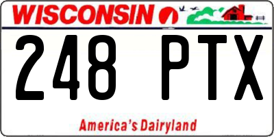 WI license plate 248PTX