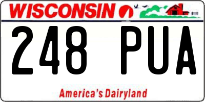 WI license plate 248PUA