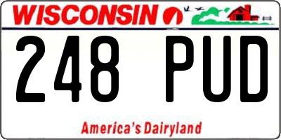 WI license plate 248PUD
