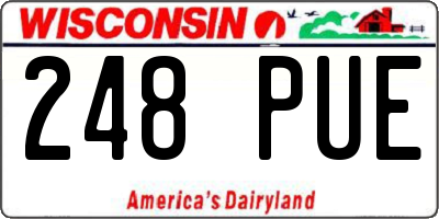 WI license plate 248PUE
