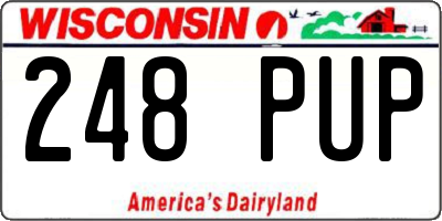 WI license plate 248PUP