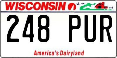 WI license plate 248PUR