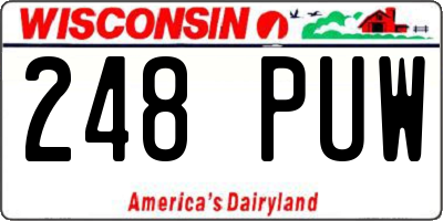 WI license plate 248PUW