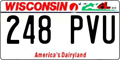 WI license plate 248PVU