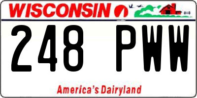 WI license plate 248PWW
