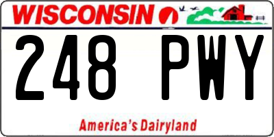WI license plate 248PWY