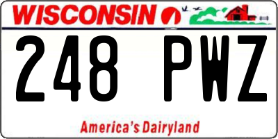 WI license plate 248PWZ