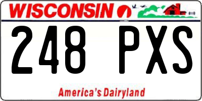 WI license plate 248PXS