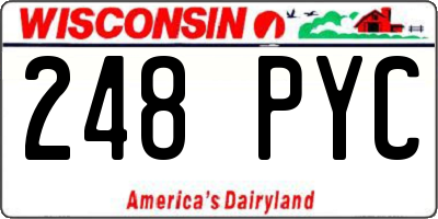 WI license plate 248PYC