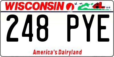 WI license plate 248PYE
