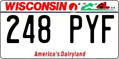 WI license plate 248PYF