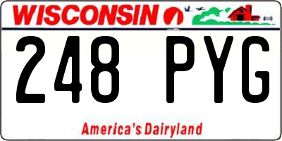 WI license plate 248PYG