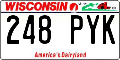 WI license plate 248PYK