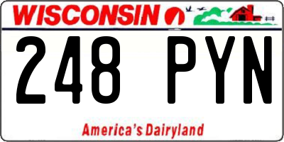 WI license plate 248PYN