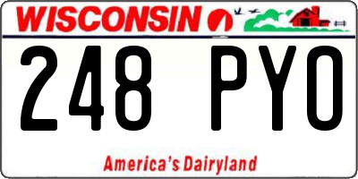WI license plate 248PYO