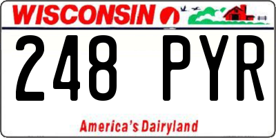 WI license plate 248PYR