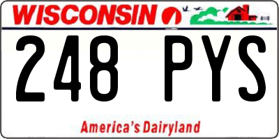 WI license plate 248PYS