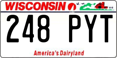 WI license plate 248PYT