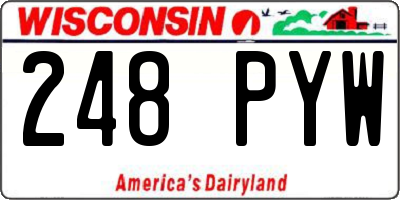 WI license plate 248PYW