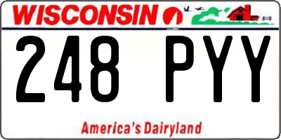 WI license plate 248PYY