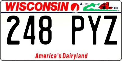 WI license plate 248PYZ