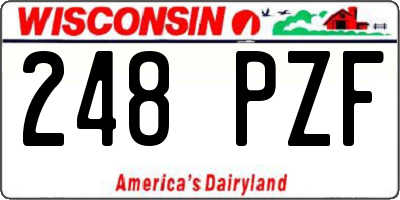 WI license plate 248PZF