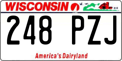 WI license plate 248PZJ