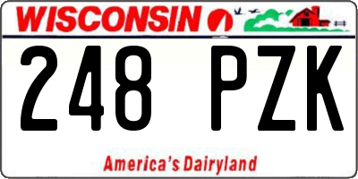 WI license plate 248PZK