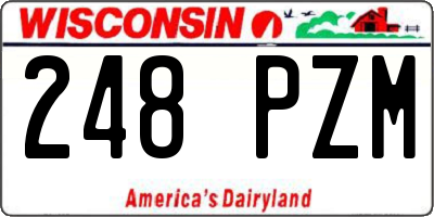 WI license plate 248PZM