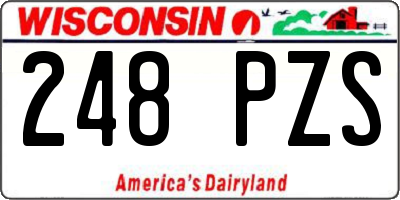 WI license plate 248PZS