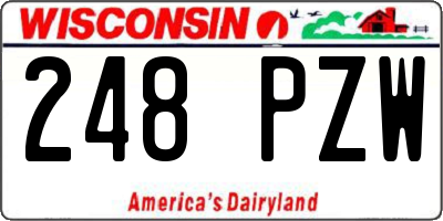 WI license plate 248PZW