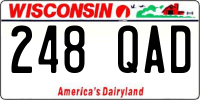 WI license plate 248QAD