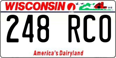 WI license plate 248RCO