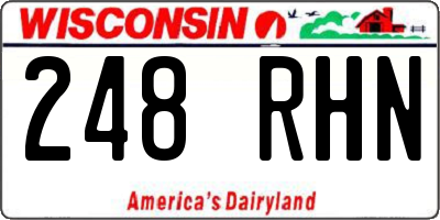 WI license plate 248RHN