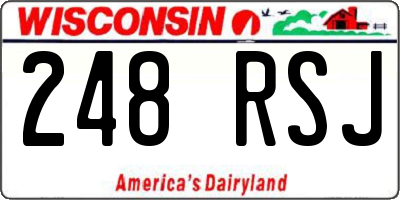 WI license plate 248RSJ