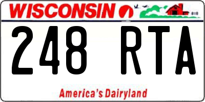WI license plate 248RTA
