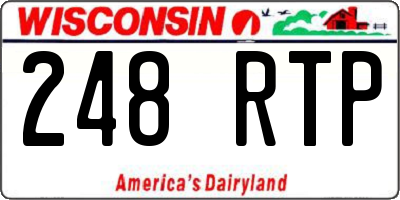 WI license plate 248RTP