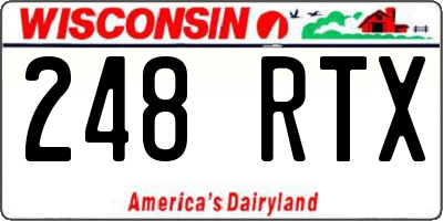 WI license plate 248RTX