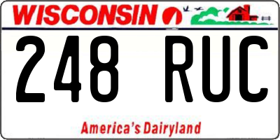 WI license plate 248RUC